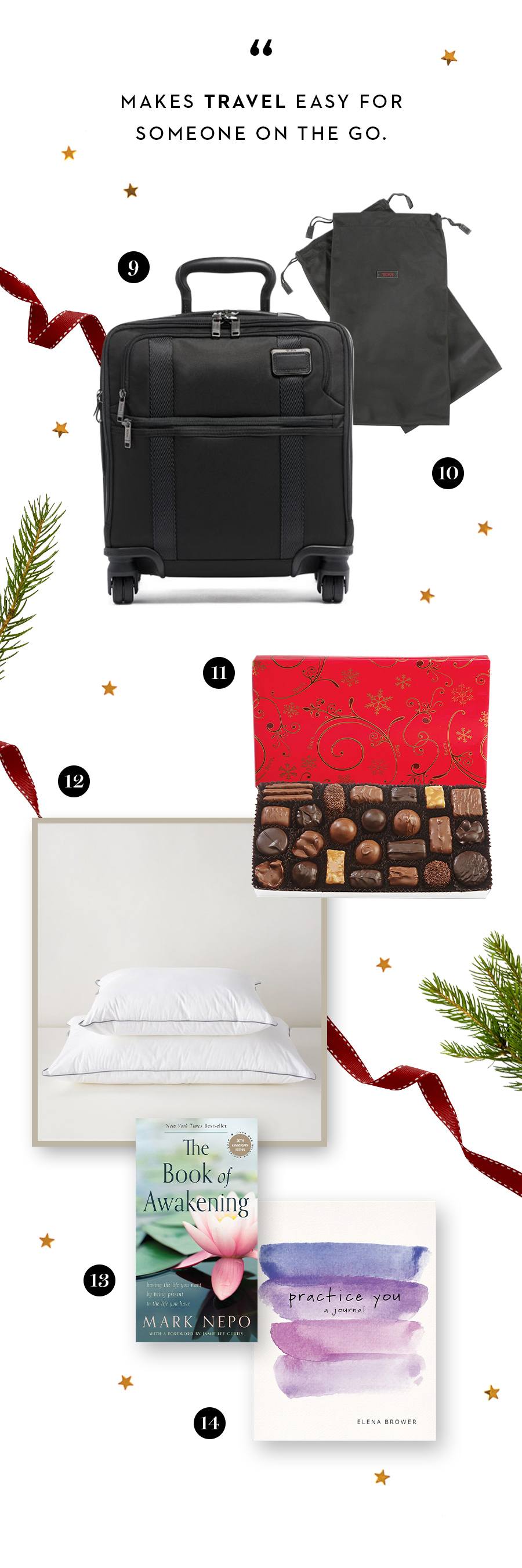 luggage pillow and chocolate