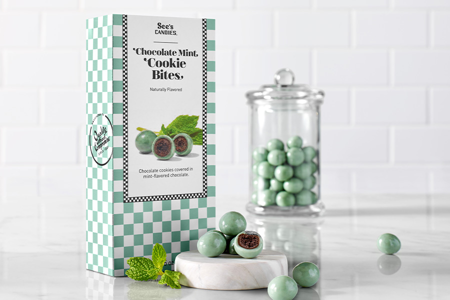 Chocolate Mint Cookie Bites at See’s Candies