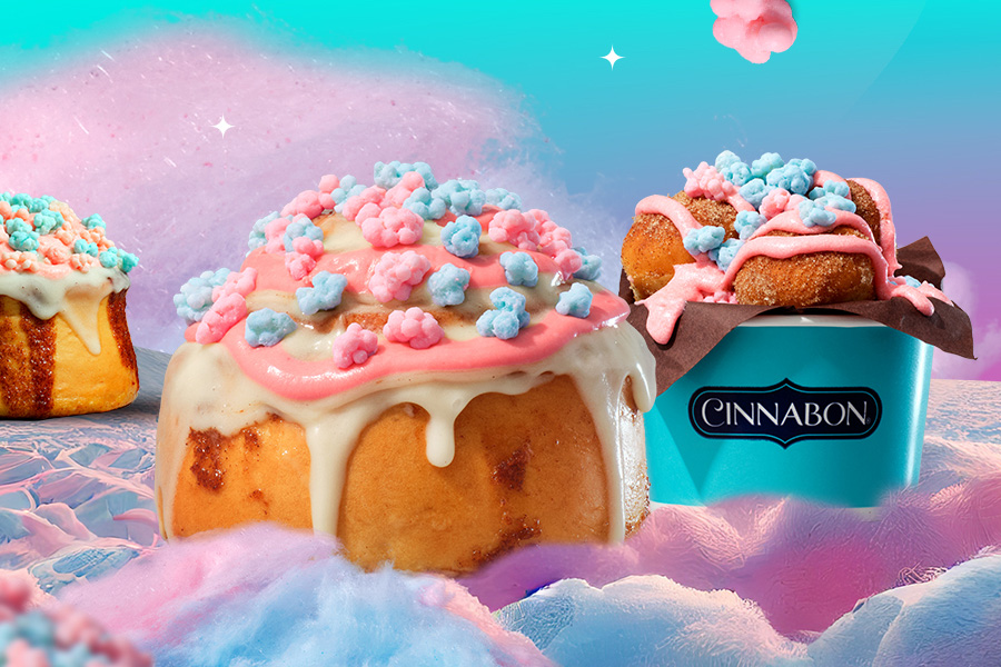 Cotton Candy Topped Treats at Cinnabon